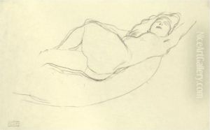 Liegender Akt Nach Rechts (reclining Woman To The Right) by Gustav Klimt