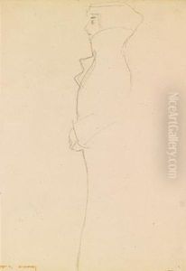 Donna In Piedi Di Profilo by Gustav Klimt