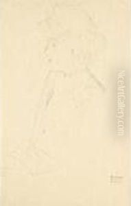 Brustbild Im Profil Nach Links (woman In Profile Facingleft) by Gustav Klimt