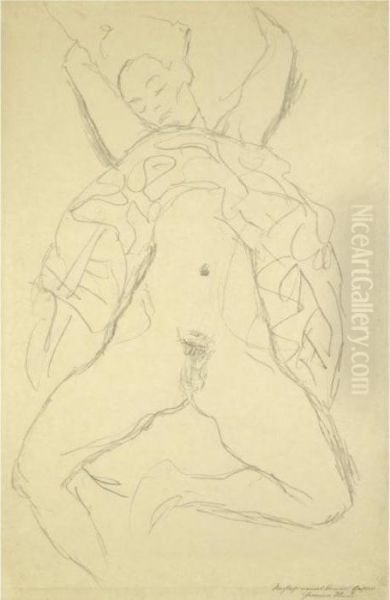 Aktstudie Fur Die Rechte Figur 
In Der Braut (nude Study For Theright Figure In The Bride) - view 1