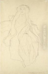 Sitzende Von Vorne (seated Woman, Frontal View) by Gustav Klimt