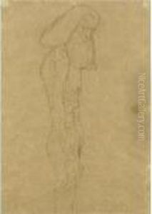 Aufrecht Stehender Greis Nach Rechts (standing Old Man Facing Tothe Right) by Gustav Klimt