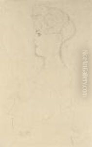 Brustbild Im Profil Nach Links by Gustav Klimt