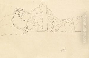Liegender Halbakt by Gustav Klimt