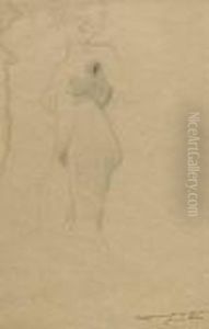 Weiblicher Akt Nach Links by Gustav Klimt