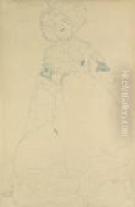Studie Fur Ein Bildnis Einer Dame In Eleganter Robe by Gustav Klimt