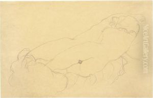 "liegende Ruckenakte" by Gustav Klimt