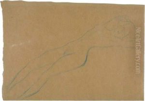 Liegender Weiblicher Akt. 1898 by Gustav Klimt