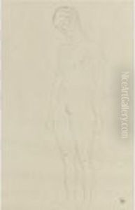 Stehender Akt Nach Links by Gustav Klimt