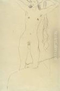 Nude With Raised Arms by Gustav Klimt