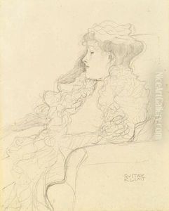 Studie Fur Das Madchen Fur "die Hetarengesprache" Des Lukian by Gustav Klimt