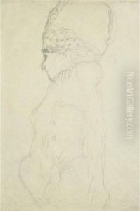 Damenbrustbild Mit Hohem Hut,
Mit Profil Nach Links (bust Of A Lady With A High Hat In Profile To The
Left) by Gustav Klimt
