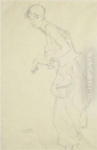 Frau Mit Gebauschten Hosen Nach Links (woman With Puffed Trousers To The Left) by Gustav Klimt