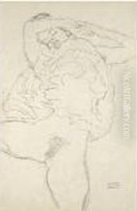Liegender Halbakt Mit Gespreizten Beinen
 (reclining Semi-nude With Spread Legs)