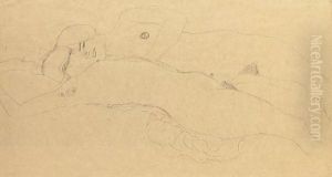 Zwei Liegende Madchen by Gustav Klimt