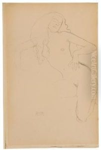 Studie Wohl Zu Dem Gemalde "adam Und Eva" -kopf Bzw. "die Braut" -korperhaltung