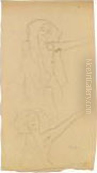 Two Sketches Of A Seated Female Nude
 For &amp;quot;the Arts&amp;quot - view 1