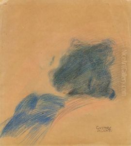 Woman In Profile Looking Left And Reclining In An Easy Chair by Gustav Klimt