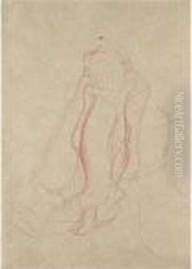 Kostumstudie Mit Ineinander 
Gelegten Handen, Wiederholung Der Rechten Seite (costume Study With 
Interlocked Hands, Repetition Of The Right Side) by Gustav Klimt