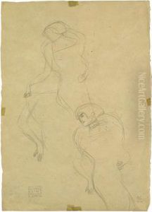 Stellungsstudien Zu Dem Bildnis Rr by Gustav Klimt