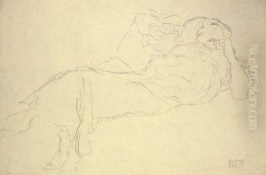 Liegende Frau Von Vorne by Gustav Klimt