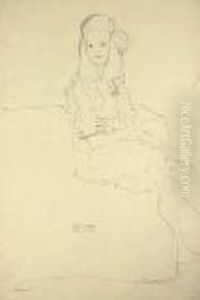 Sitzende Junge Frau Nach Rechts, Bildnis Mada Primavesi by Gustav Klimt