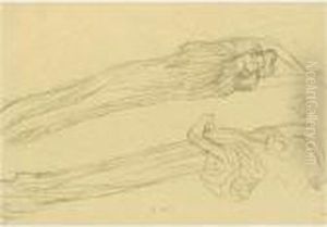 Property From A Private European Collection
 

 
 
 

 
 Zwei Studien Einer Nach Rechts Schwebenden Gewandfigur (two Studies Of A Floating Draped Figure To The Right) by Gustav Klimt