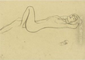 Property From A Private European Collection
 

 
 
 

 
 Liegender Frauenakt Mit Aufgestelltem Linken Bein (lying Female Nude With Positioned Left Leg) by Gustav Klimt