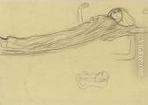 Property From A Private European
 Collection
 

 
 
 

 
 Schwebende Gewandfigur Nach Rechts, Wiederholung Des Linken 
Armes, Skizze (floating Draped Figure To The Right, Repetition Of The 
Left Arm, Sket - view 1
