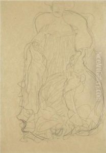 Adele Bloch-bauer Sitzend Von 
Vorne, Eine Boa Uber Die Linke Schulter Gelegt (adele Bloch-bauer Seated
 From The Front, A Boa Draped Over Her Left Shoulder) by Gustav Klimt