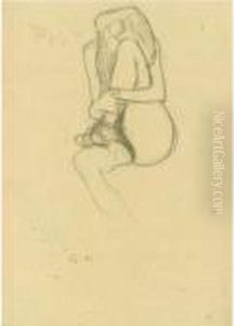 Property From A Private European Collection
Sitzender Frauenakt Nach Links (seated Female Nude From The Left) by Gustav Klimt