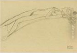 Property From A Private European
Collection
Auf Dem Rucken Liegender Madchenakt, Die Rechte Uber Dem Kopf
Sichtbar (lying Girl Nude On Her Back, The Right Hand Above Her Head) by Gustav Klimt