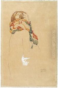 Nudo Femminile A Mezza Figura Con Sciarpa by Gustav Klimt