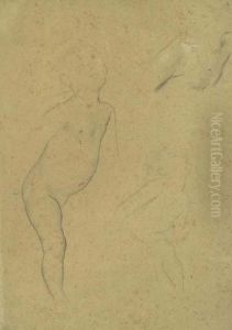 Standing And Seated Child Facing Right by Gustav Klimt