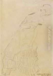 Liegendes Madchen (reclining Girl) by Gustav Klimt
