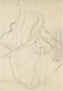 Sitzend Von Vorne (seated From The Front) by Gustav Klimt