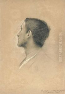 Junger Mann Im Profil Nach Links by Gustav Klimt