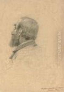 Bartiger Mann Im Profil Nach Links by Gustav Klimt