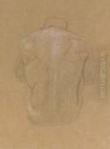 Studie Fur Den Mann Des Sitzenden Menschenpaares by Gustav Klimt