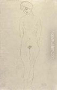 Studie Fur Die Freundinnen by Gustav Klimt