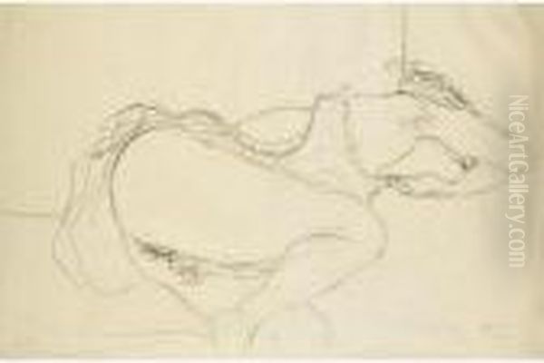 Halbakt, Das Gesicht Mit Der Armbeuge Verdeckend (semi-nude, Arm Covering Her Face) - view 1