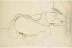 Halbakt, Das Gesicht Mit Der Armbeuge Verdeckend (semi-nude, Arm Covering Her Face) by Gustav Klimt