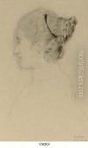 Brustbild Eines Madchens Im Profil Nach Links by Gustav Klimt