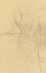 Aufgestutzt Sitzend by Gustav Klimt