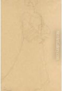 Stehende Dame Nach Rechts (standing Lady Turned To The Right) by Gustav Klimt