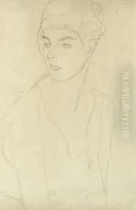 Brustbild Im Drieviertelprofil
Nach Links (portrait Bust Three-quarter Profile Facing Left) by Gustav Klimt