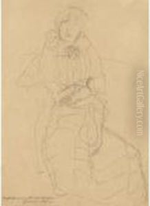 Sitzende Dame Von Vorne, Studie
Fur Das Bildnis Marie Henneberg (seated Lady From The Front, Study For
The Portrait Of Marie Henneberg) by Gustav Klimt