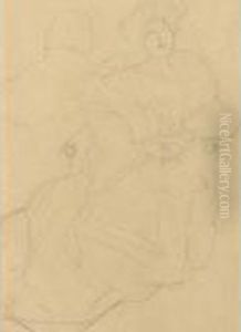 Studie Zum Bildnis Hermine 
Gallia Sitzende Nach Links Genendet (study Of Hermine Gallia Sitting To 
The Left) by Gustav Klimt