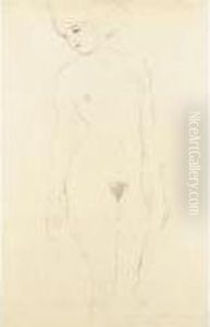 Akt Von Vorne, Das Gesicht Nach
Links Gedreht (nude Seen From The Front, Face Turned Left) by Gustav Klimt