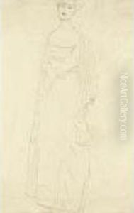 Standing Turned To The Left (portrait Of Margaret Stonborough-wittgenstein) by Gustav Klimt